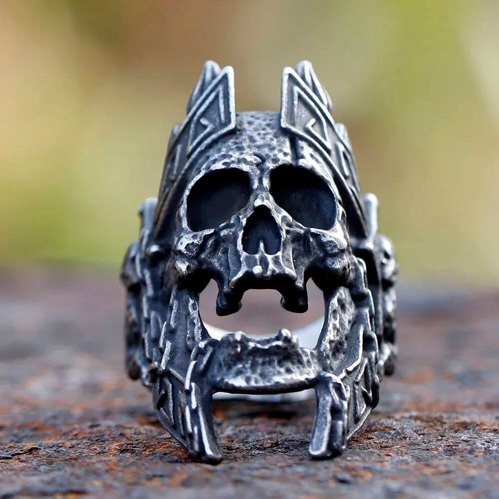 Retro Skull Signet Ring - Gothic Stainless Steel Men's Biker Party Jewelry As Shown
