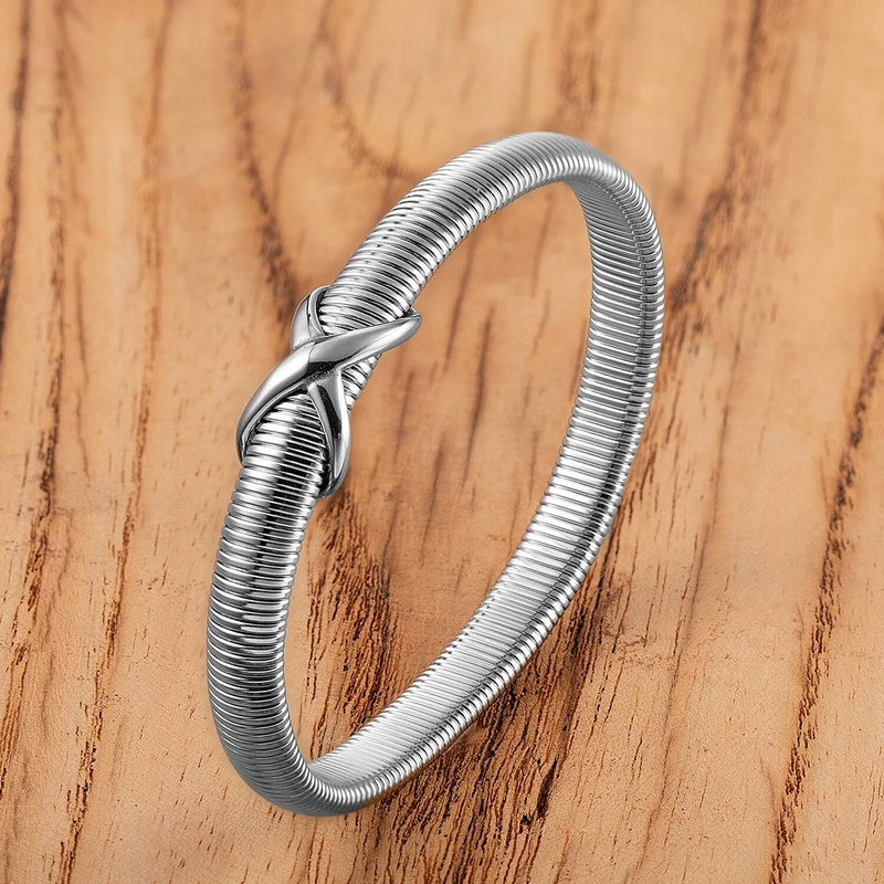 Trend Jewelry Vintage Stainless Steel Men Bracelets Bangles Women Personality Punk Bracelet For Male Female Couple Gift White