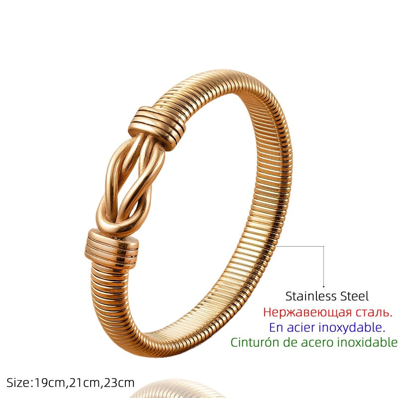 Silver Coil Knot Bracelet for Modern Style