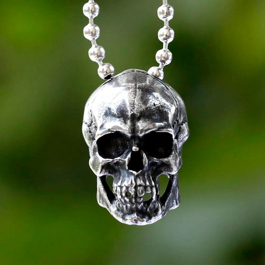 Unisex 316L Stainless Steel Skull Clavicle Pendant Necklace Gothic Hip Hop Jewelry