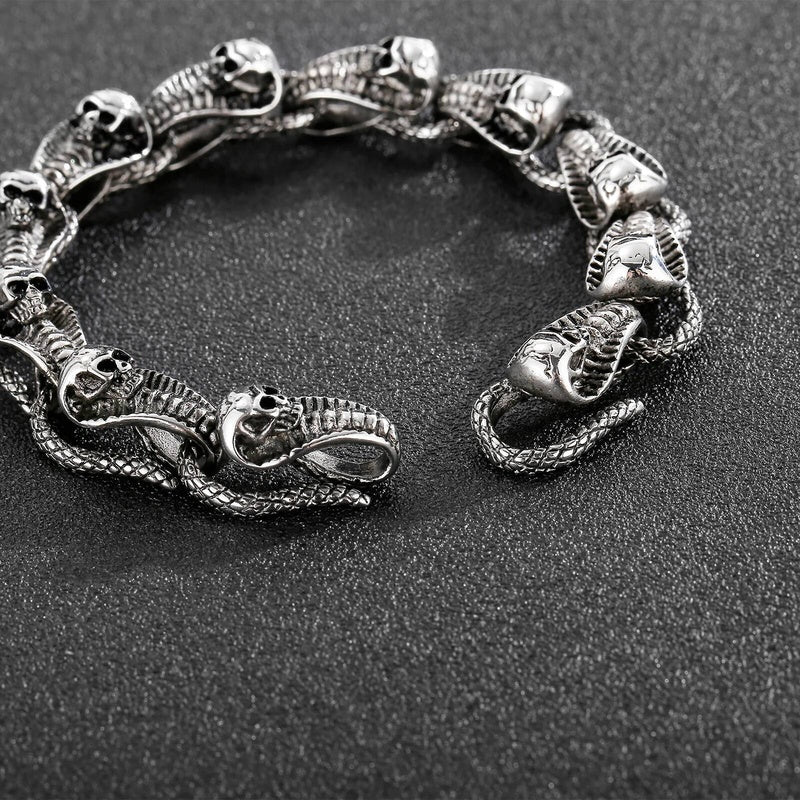 Stainless Steel 316L Vicious Cobra Snake Bracelet For Men
