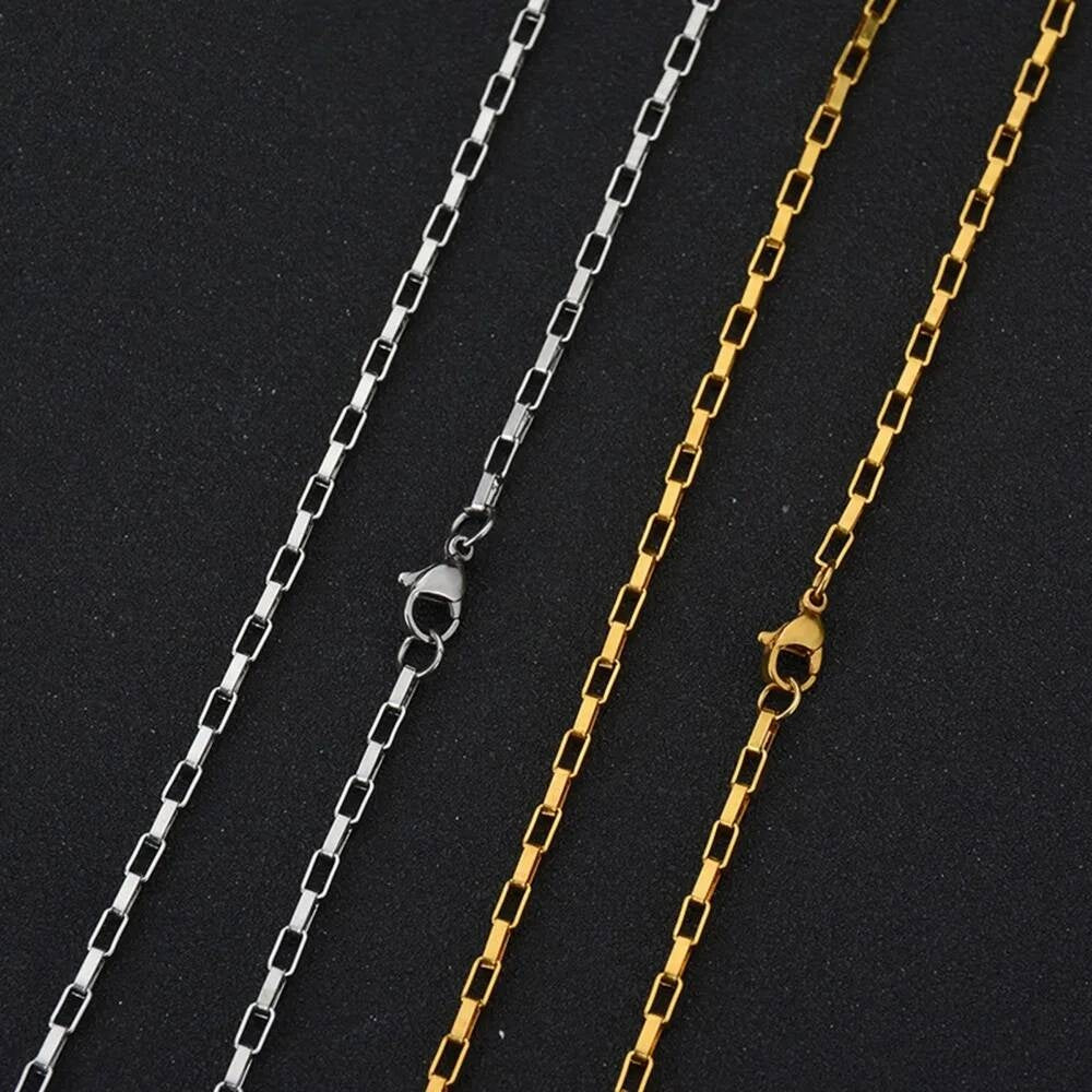 1Pc Stainless Steel Width 1.5/2/2.5/3/4mm Long Box Chain Necklace For Men Women DIY Jewelry Findings Making