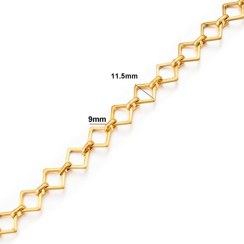1 piece Women Men Bracelet Necklace Stainless Steel Huge Handmade Square Bone Shape Link Chain Jewelry Not allergic style 3