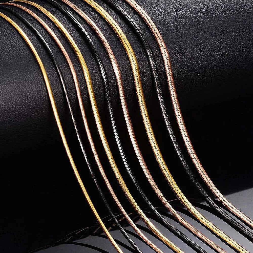 1 piece Width 1.5mm/2mm/2.5mm Chain Men Women Stainless Steel Flat Snake Necklace Wholesale Jewelry