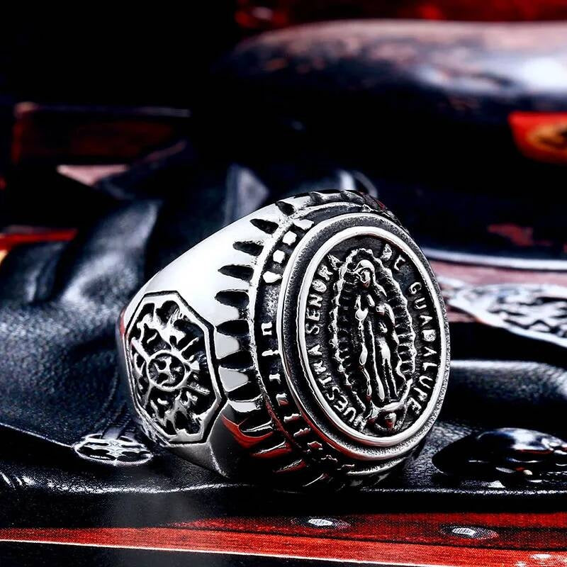Domineering Figure Man Fashion Jewelry Virgin Mary Men Ring