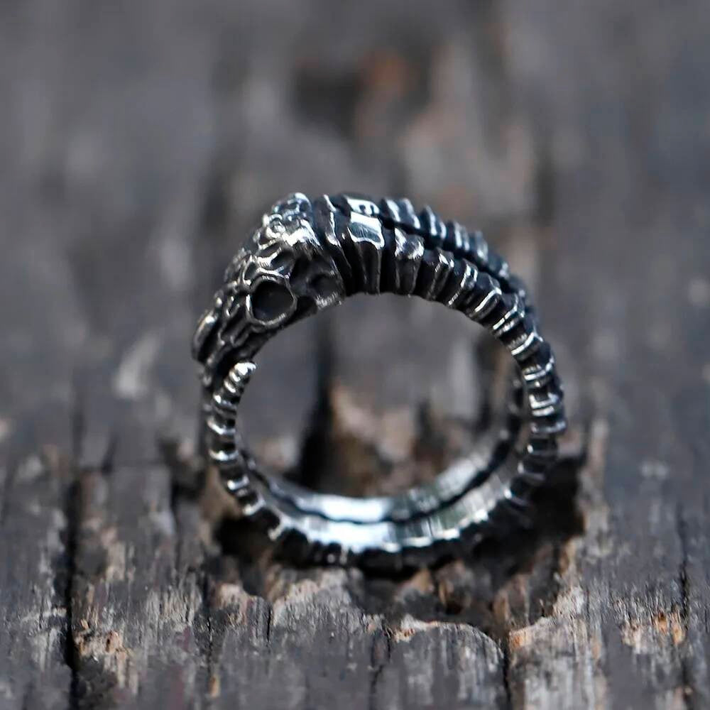 Sheep Skull Head Ring - Stainless Steel Hip Hop Punk Jewelry for Teens