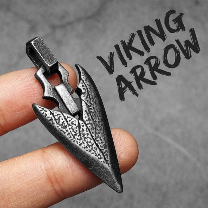 Arrowhead Pendant Necklace, Dark Tribal-Inspired Jewelry with Intricate Detailing N1551-Only Pendant