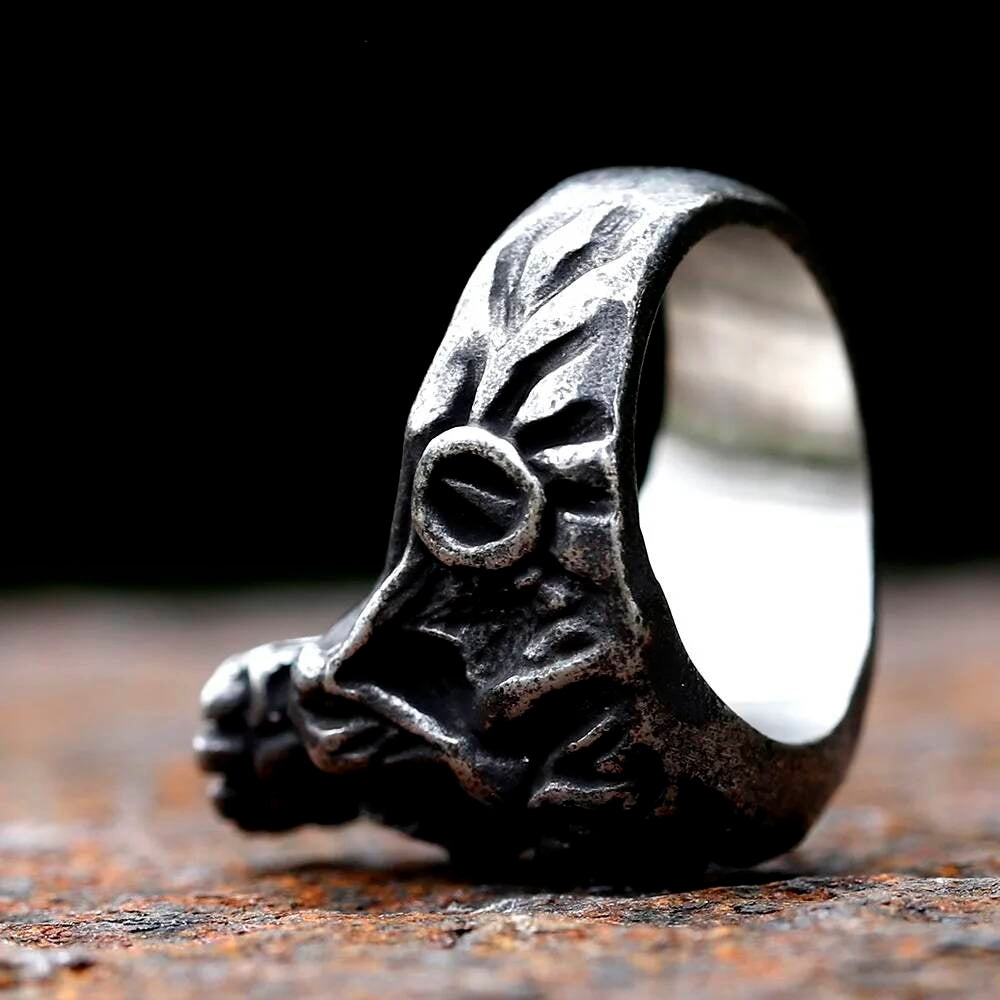 Heavy Skull Head Ring - Gothic Stainless Steel Men's Biker Jewelry