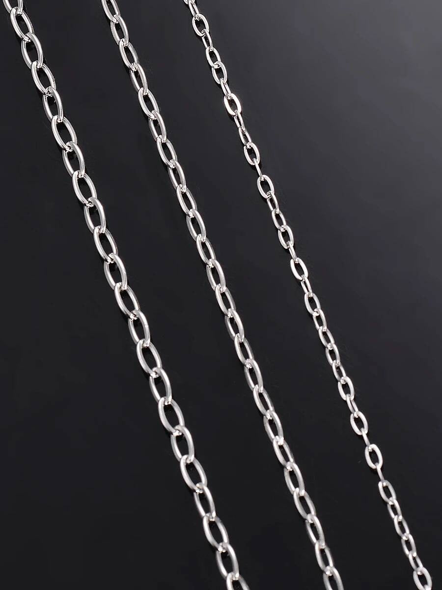 Wholessale 10 pcs/lot Stainless Steel Tiny Shape O Long Cross Chain Necklaces For DIY Pendant Necklace Length 40cm -90cm