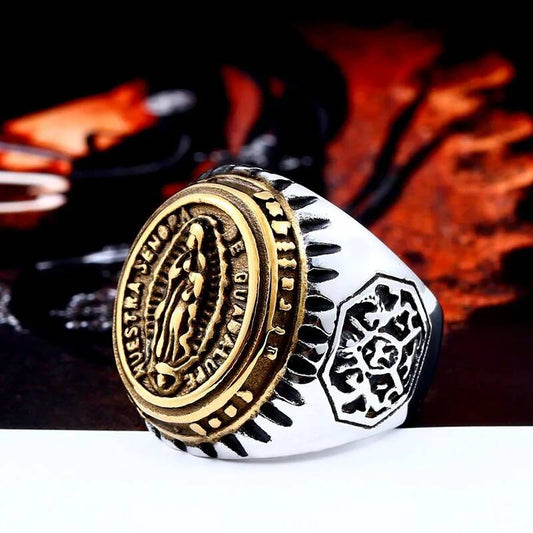 Domineering Figure Man Fashion Jewelry Virgin Mary Men Ring