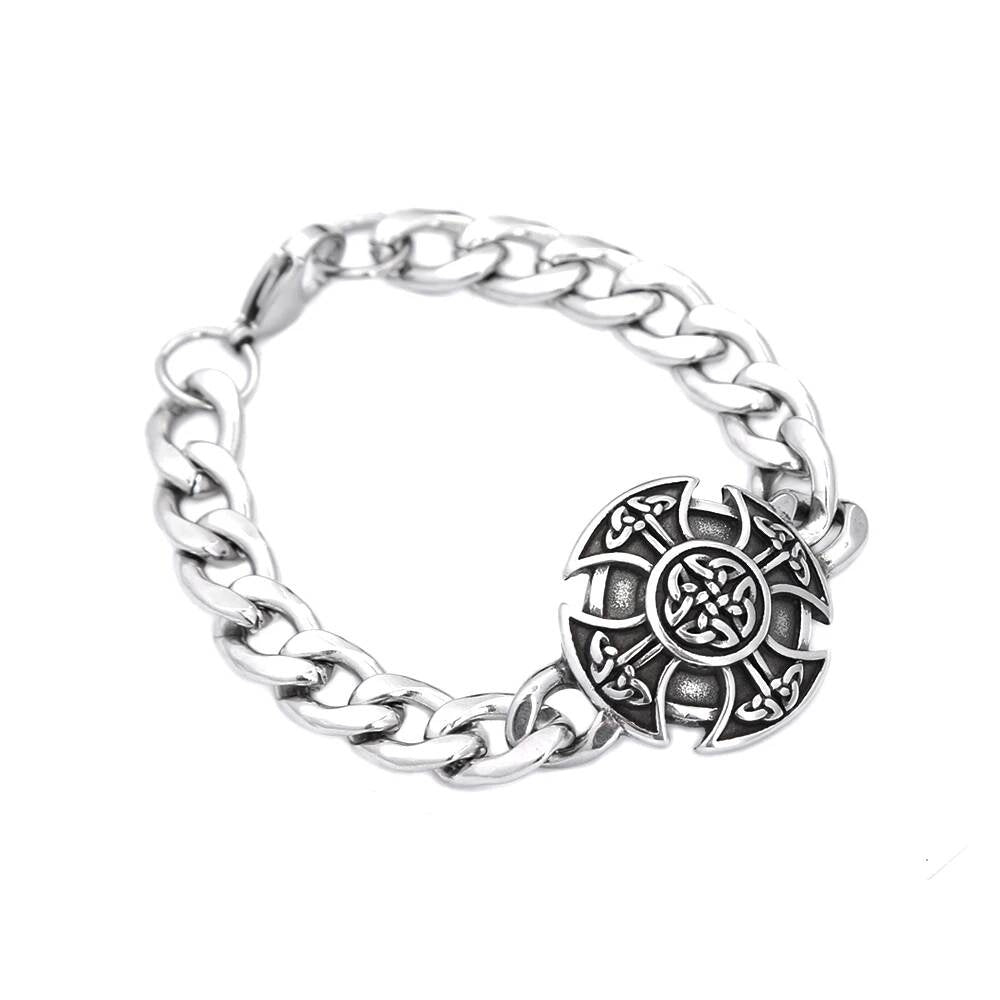 Angel Wing Heart Bracelet – 316L Stainless Steel Chain Link Bracelet with Gothic Winged Heart Pendant for Men & Women Style C 22cm