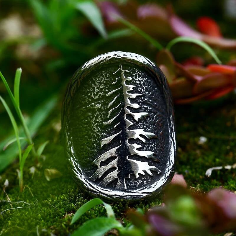 Maple Leaf Signet Ring - Stainless Steel Hip Hop Punk Jewelry for Men