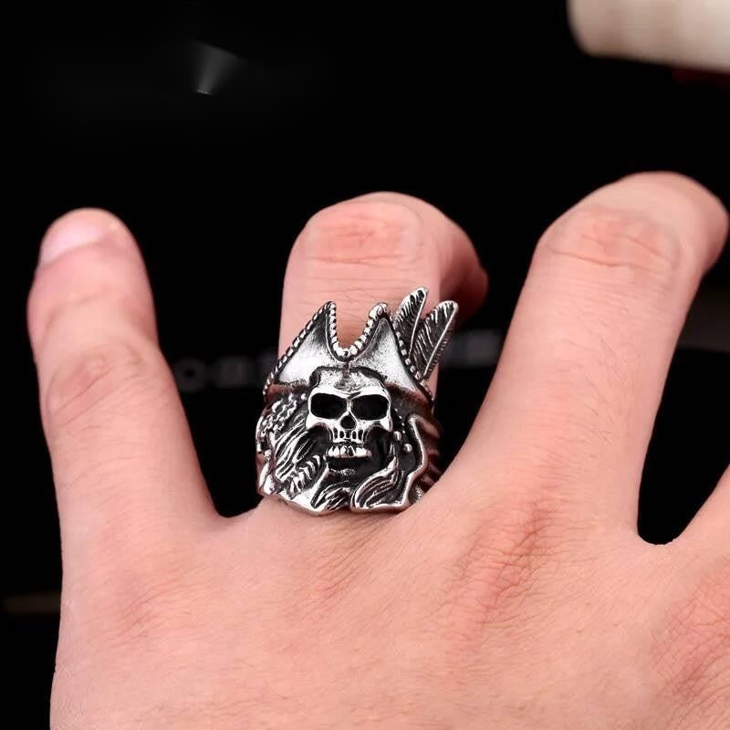 Pirate Skull Ring – 316L Stainless Steel Biker & Rebel Statement Band