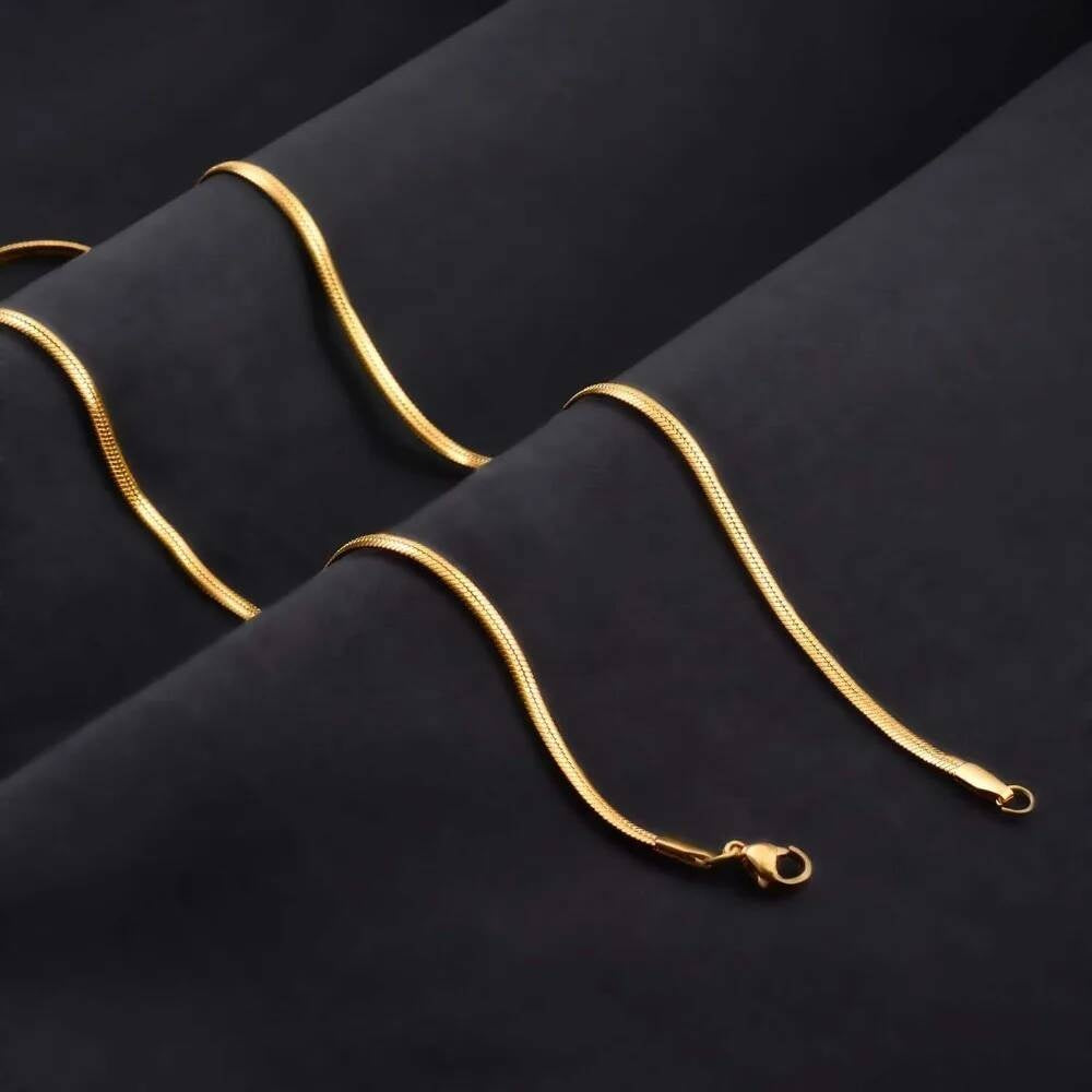 1 piece Width 1.5mm/2mm/2.5mm Chain Men Women Stainless Steel Flat Snake Necklace Wholesale Jewelry