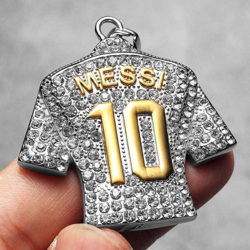 Sparkling Football Jersey Pendants - Messi #10, Messi #30, Ronaldo #7, Stylish Sports Jewelry