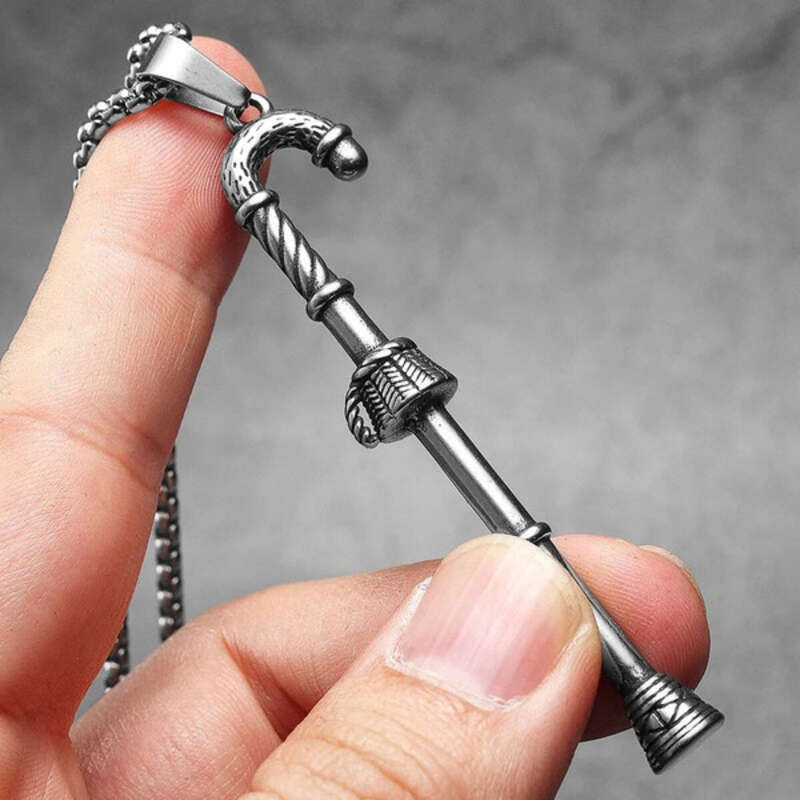 316L Stainless Steel Egyptian Pharaoh Staff Pendant Necklace
