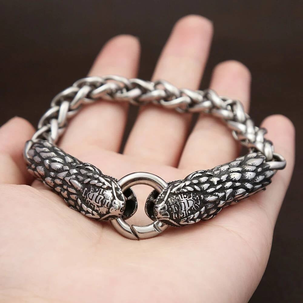 Wolf Head Chain Bracelet – Stainless Steel