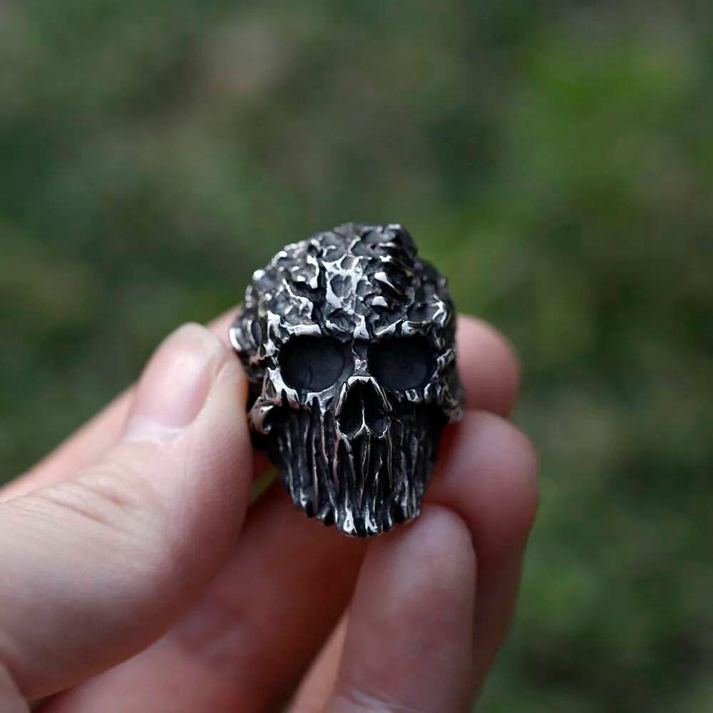 Gothic Punk Satanic Devil Skull Vintage Steampunk Men's Stainless Steel Ring