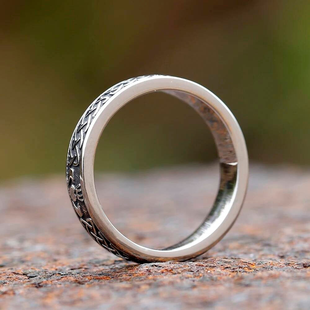 Nordic Lover’s Rune Ring – 316L Stainless Steel Viking Couples Band