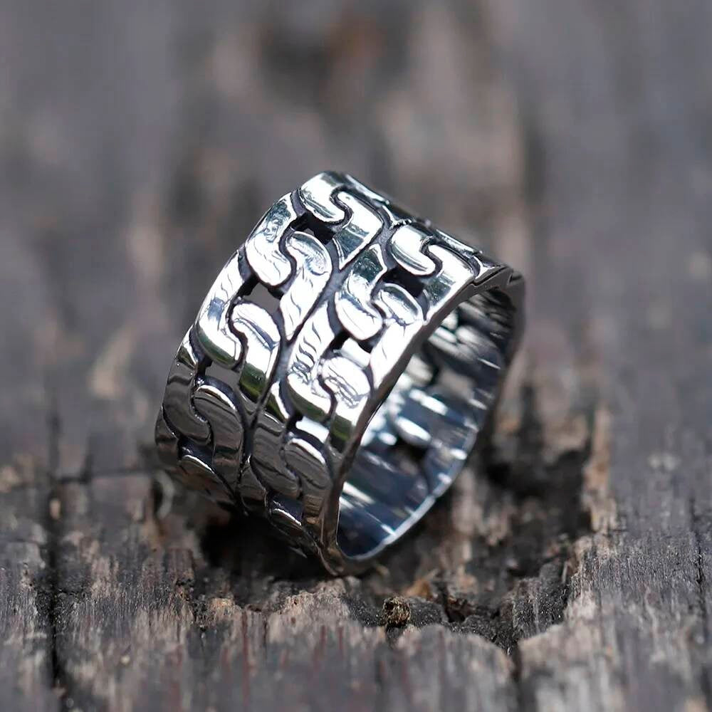 Men's 316L Stainless - Steel Double - Chain Rings For Teens - Fashion With