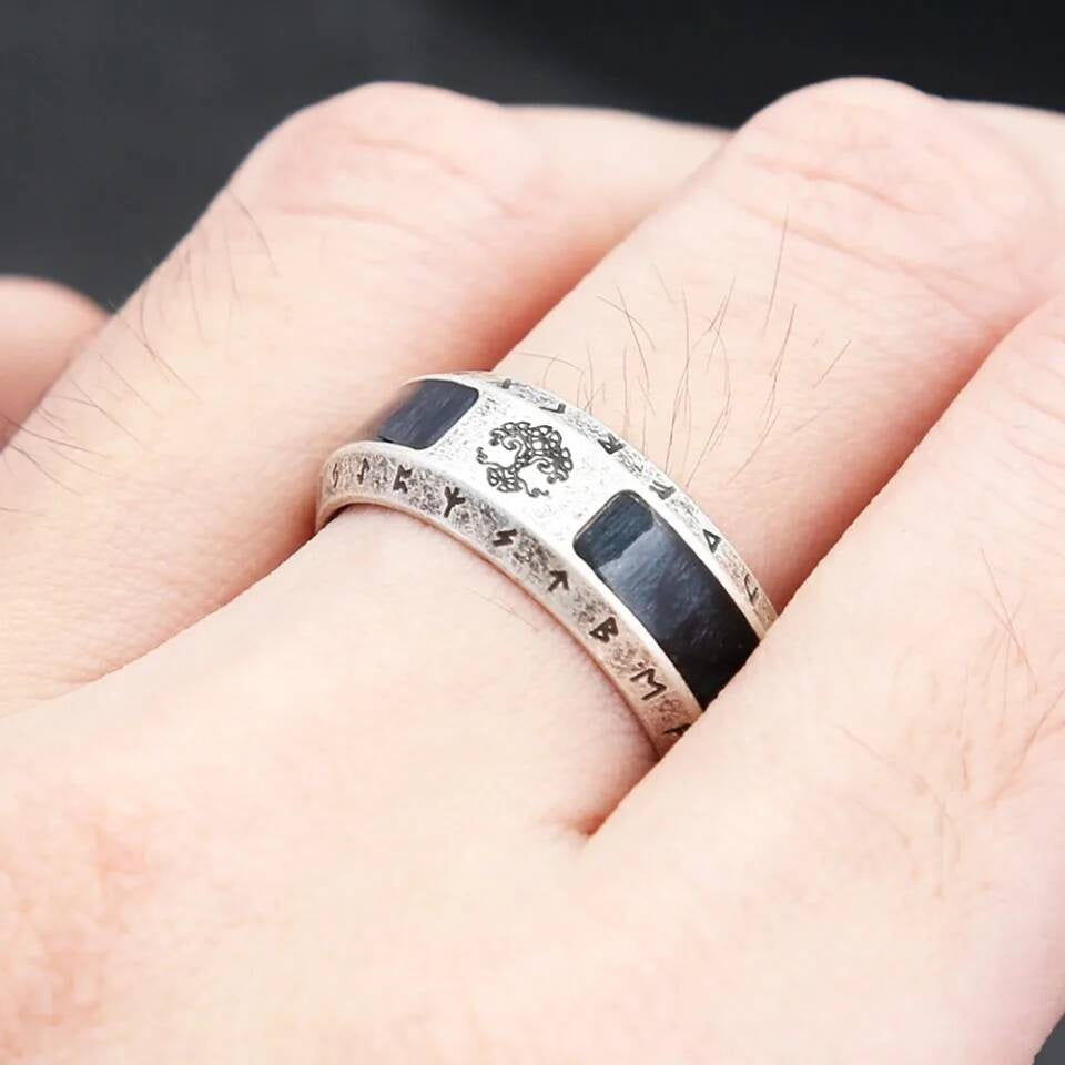 Nordic Tree of Life Ring – 316L Stainless Steel Unisex Viking Amulet
