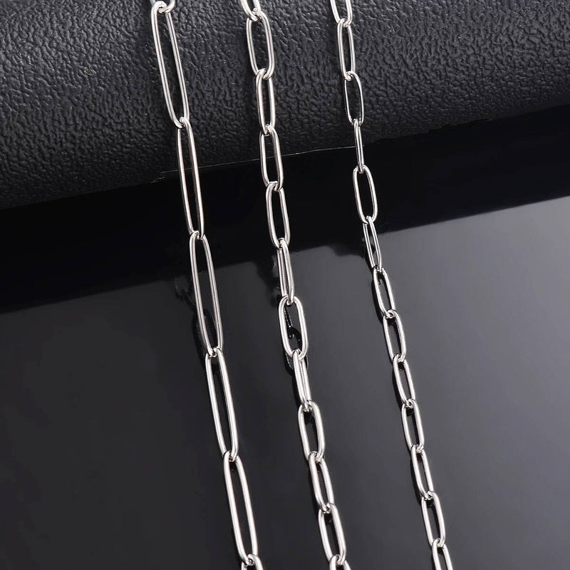 1Pc Stainless Steel Big Long Cross O Chain For Women Men DIY Jewelry Bracelet Necklace