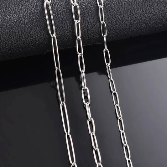 1Pc Stainless Steel Big Long Cross O Chain For Women Men DIY Jewelry Bracelet Necklace