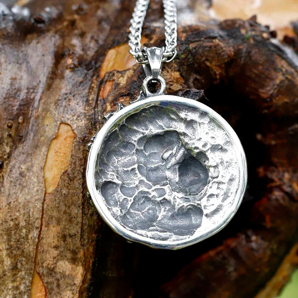 316L Stainless Steel Viking Lion Head Pendant Necklace for Men Women Nordic Mythology Jewelry Gift