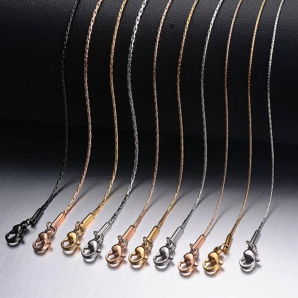 1 piece Width 0.6mm/0.8mm/1mm/1.2mm Chain Women Stainless Steel Tiny Necklace For Pendant Wholesale Jewelry