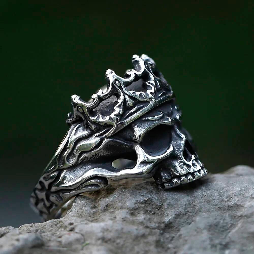 Caarium Skull Ring - Vintage Gothic Stainless Steel Men's Punk Jewelry