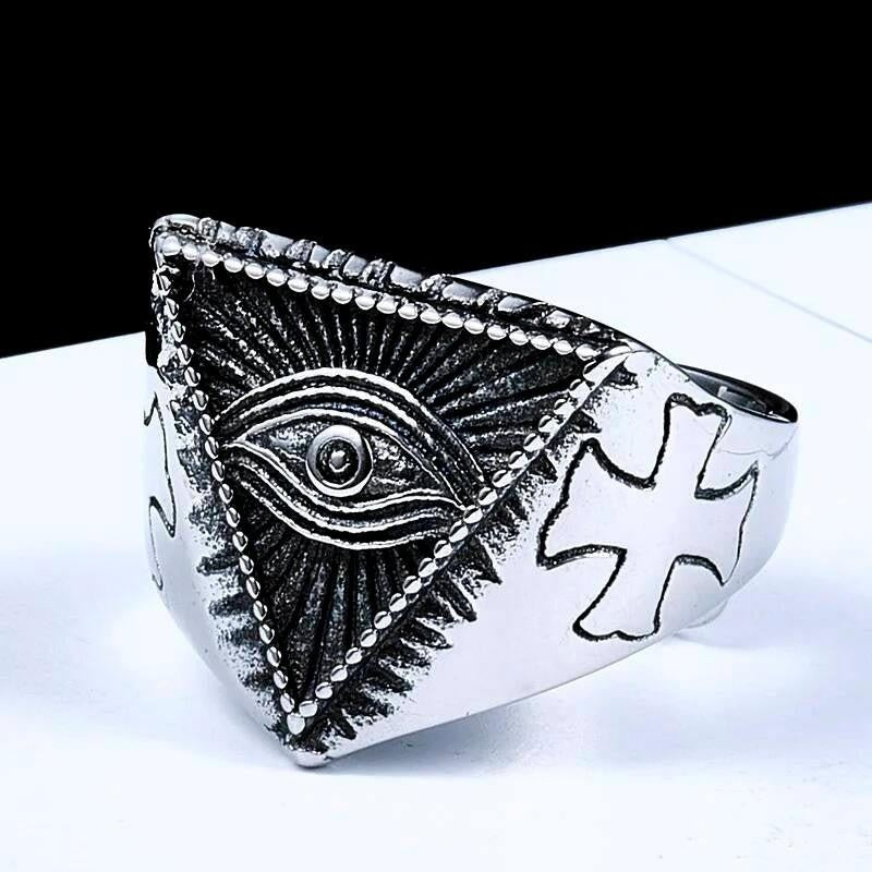 316L Stainless Steel Ring Top Quality New Of Providence All-Seeing Eye Cool Movie Ring