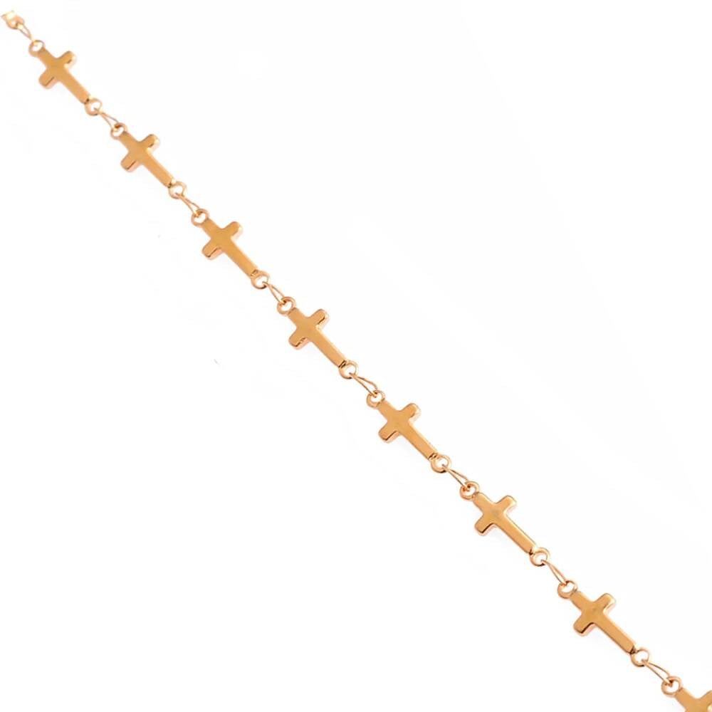 1Pc Length 18cm-100cm Stainless Steel Handmade Link Chain Necklaces For Women Heart Cross Bracelet Jewelry style 6