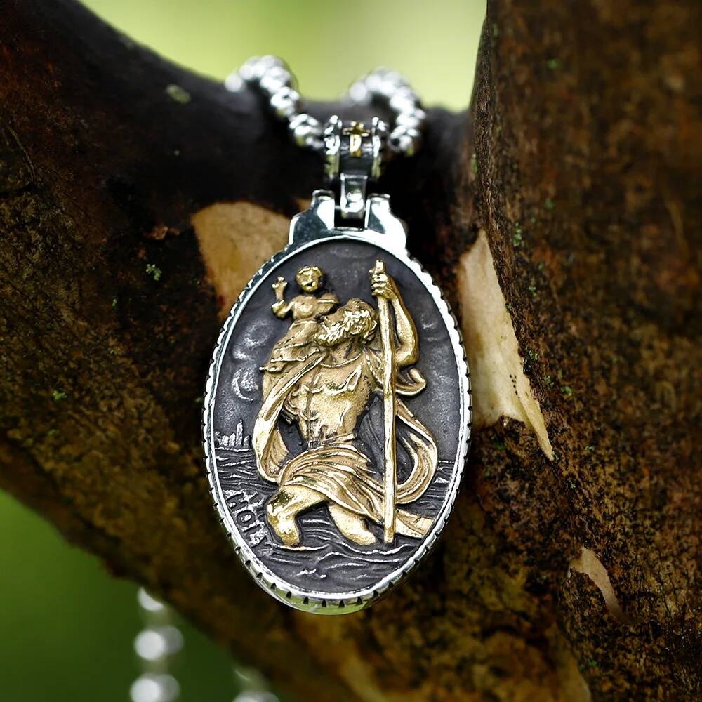 St. Christopher Pendant Necklace – Patron Saint of Travelers Jewelry LP-860