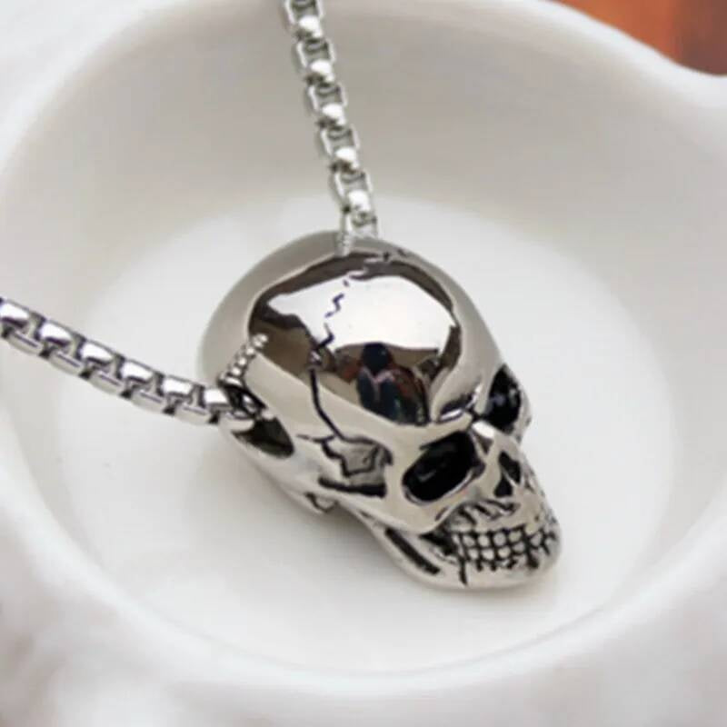 Skull Pendant Necklace – Gothic, Edgy, Stainless Steel Skull Design