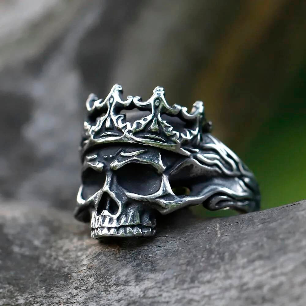 Caarium Skull Ring - Vintage Gothic Stainless Steel Men's Punk Jewelry