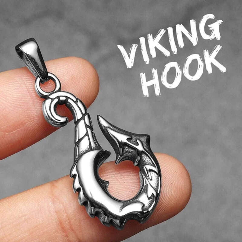 Scorpion Hook Pendant Necklace, Silver Tribal-Inspired Jewelry with Bold Design N1579-Only Pendant