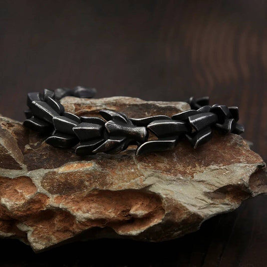 Gothic Armor Chain Bangle – Stainless Steel Warrior Bracelet