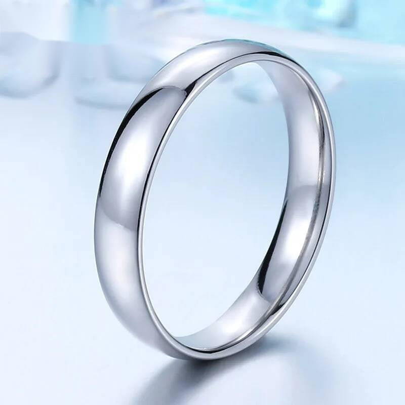 Four-Color Polished Ring - Stainless Steel Men's Fashion Jewelry in Pop Hues 8MM WHITE B