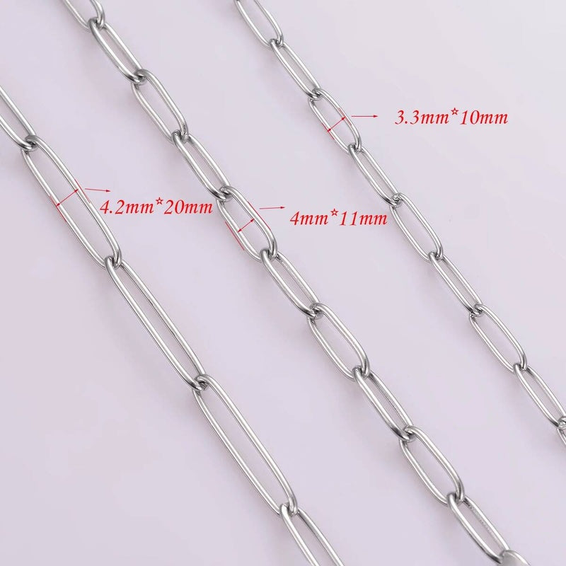 1Pc Stainless Steel Big Long Cross O Chain For Women Men DIY Jewelry Bracelet Necklace