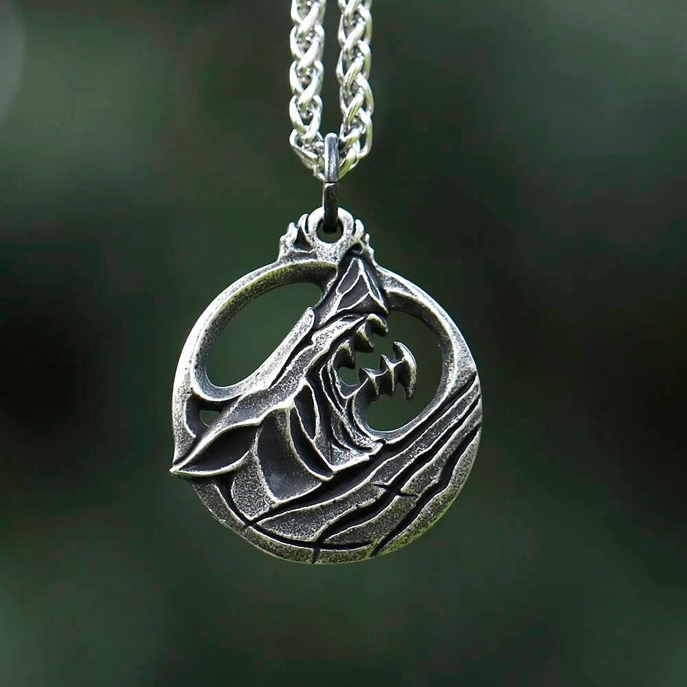316L Stainless Steel Viking Rune Wolf Pendant Necklace Unisex Norse Jewelry Gift