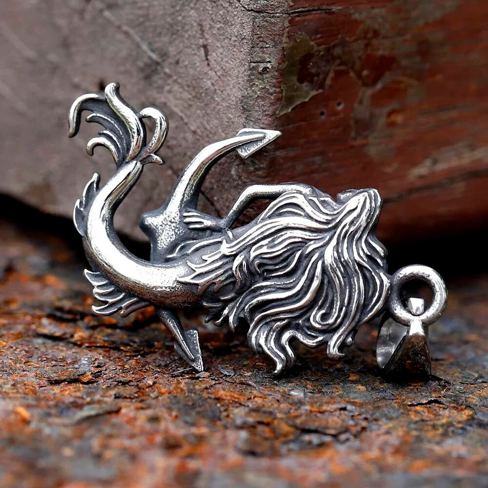 Mermaid and Anchor Pendant Necklace – Nautical Ocean Jewelry