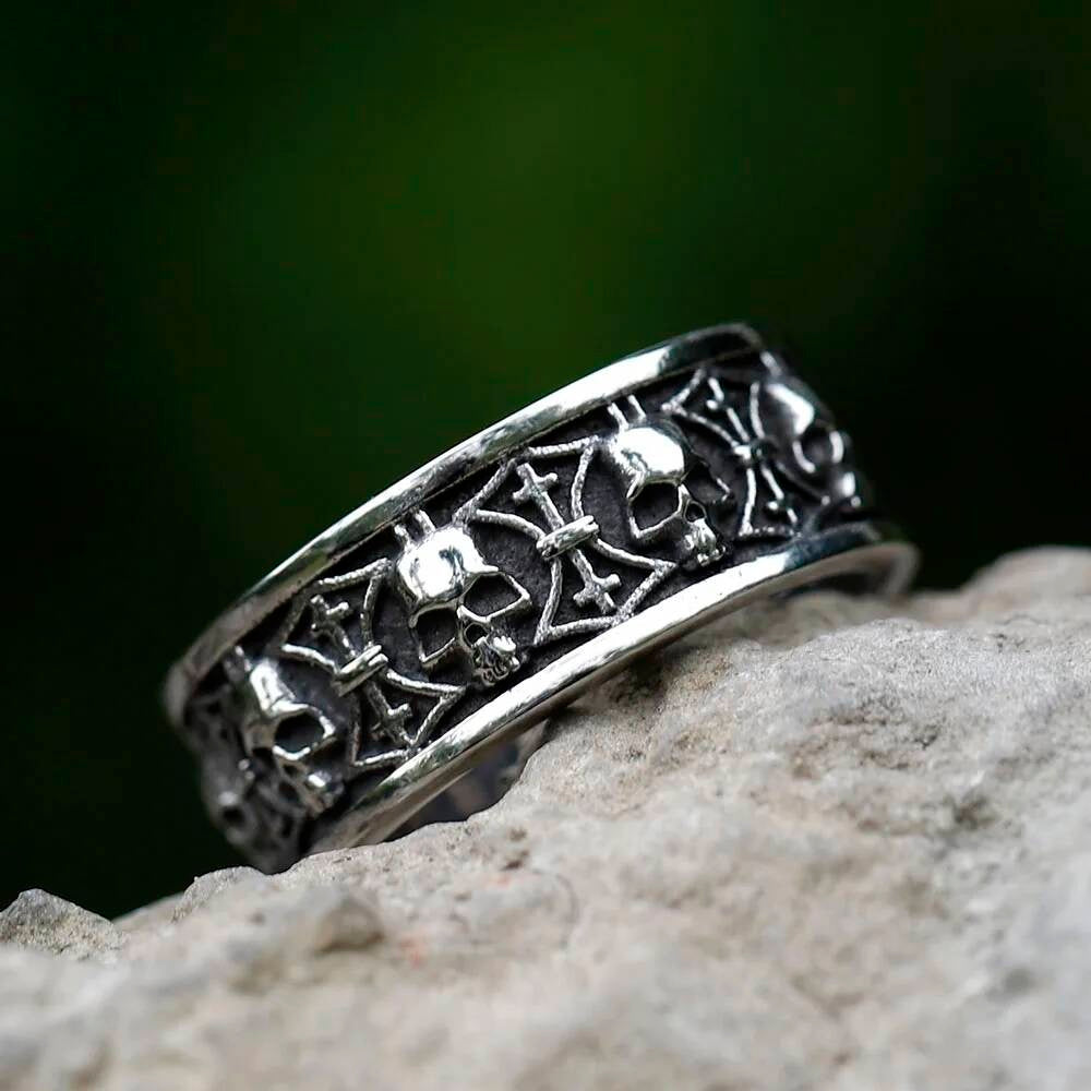 Ares Skull Ring - Viking War God Stainless Steel Gothic Jewelry for Men