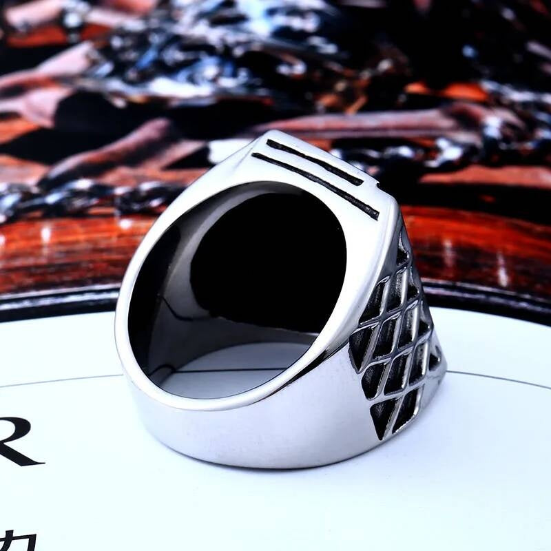 Ace & Spade Ring – 316L Stainless Steel Poker-Style Statement Band