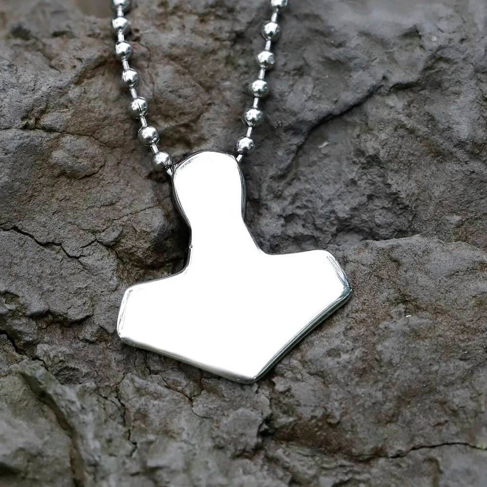 Thor's Hammer Necklace - Viking Mjolnir Pendant with Celtic Engravings in Stainless Steel