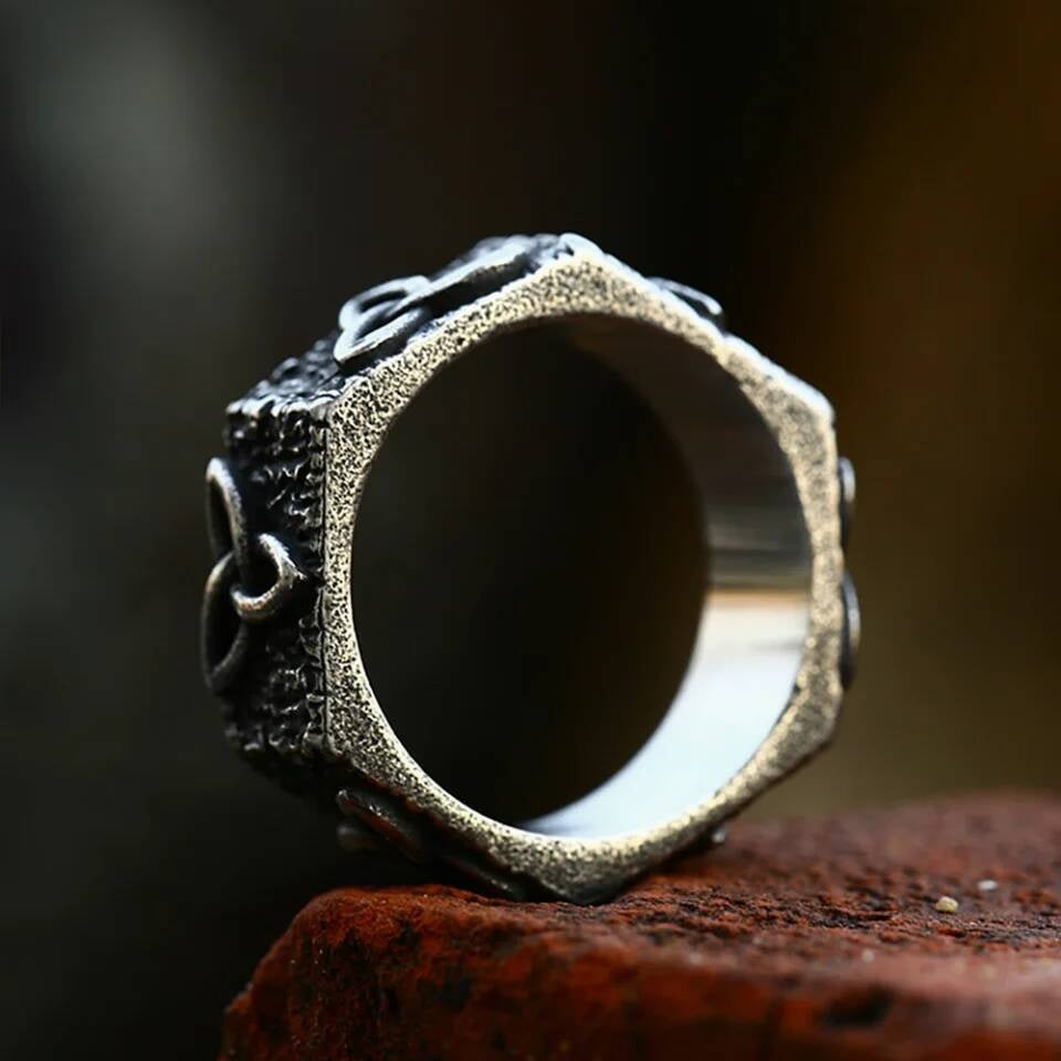 Viking Knot Amulet Ring - Stainless Steel Celtic Punk Biker Jewelry Unisex