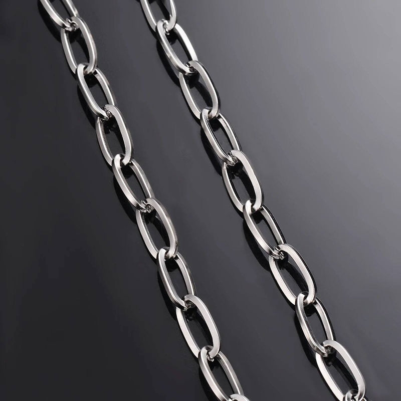1Pc Width 6mm*12mm Stainless Steel Cable Oval Link Chain Necklace for DIY Jewelry Findings Making