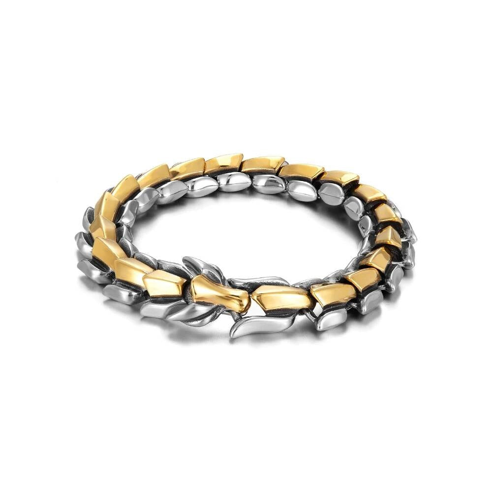Gothic Armor Chain Bangle – Stainless Steel Warrior Bracelet Style C