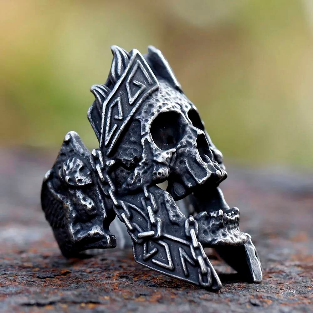 Retro Skull Signet Ring - Gothic Stainless Steel Men's Biker Party Jewelry
