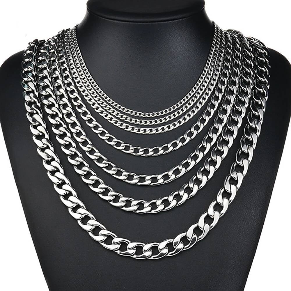 1 piece No fade Flat Curb Stainless Steel Chain For Necklace or Bracelet Width 5.5/6.5/7.5mm