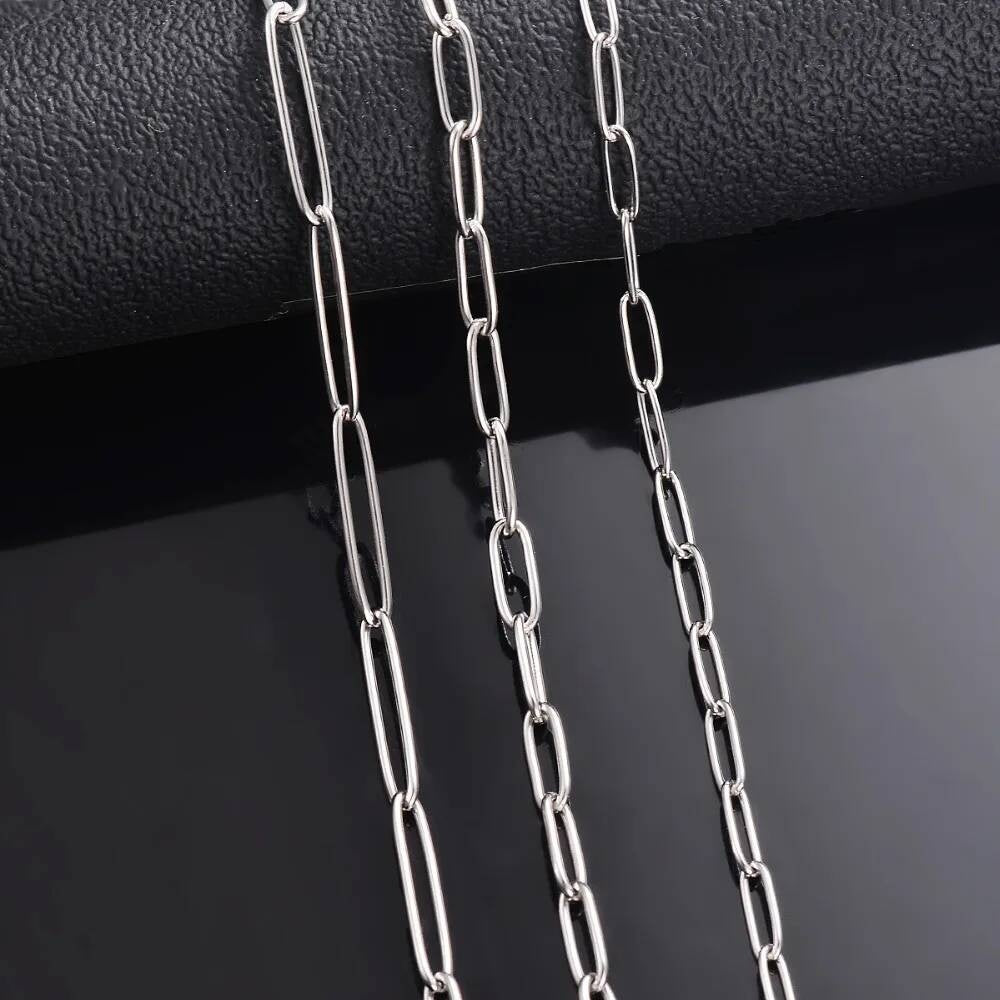 1Pc Stainless Steel Big Long Cross O Chain For Women Men DIY Jewelry Bracelet Necklace